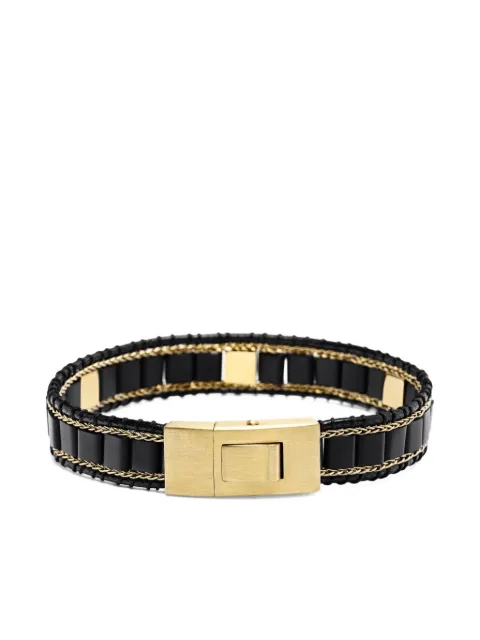 Nialaya Jewelry stud onyx bracelet Black MCHCO718