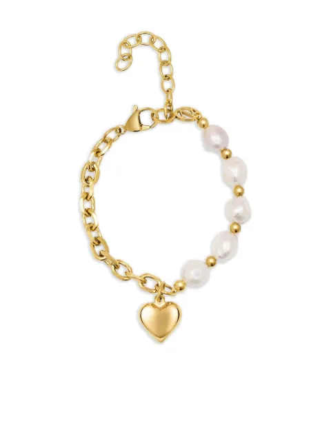 Nialaya Jewelry cable-chain pearl-embellishment Love bracelet Gold WSP032