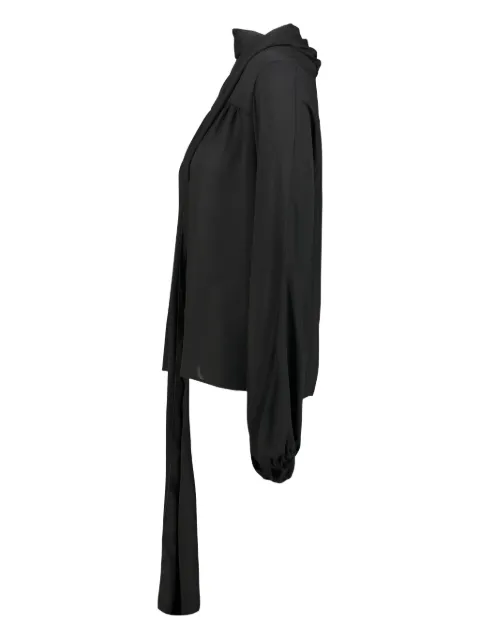 DRHOPE scarf-collar long-sleeve blouse Black 414725