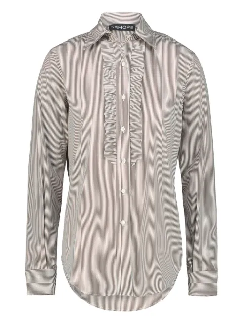 DRHOPE ruffled striped shirt Neutrals 412735