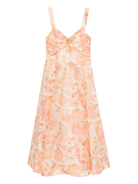 ZIMMERMANN Rebellion floral midi dress Orange 6847DC261