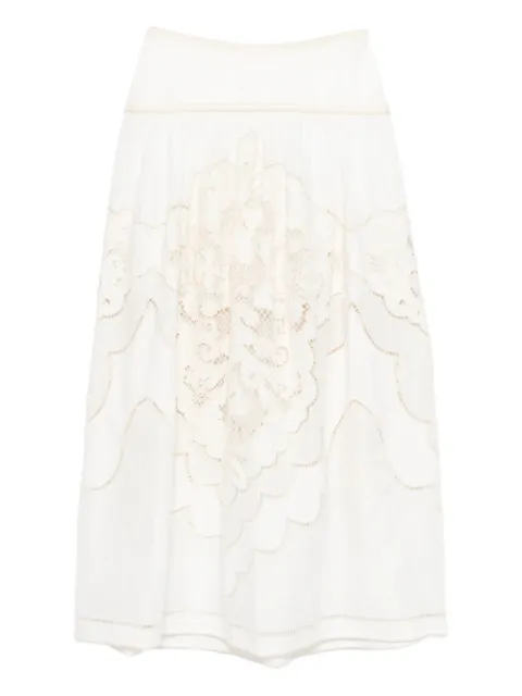 ZIMMERMANN Daylight embroidered maxi skirt White 6012SRS263