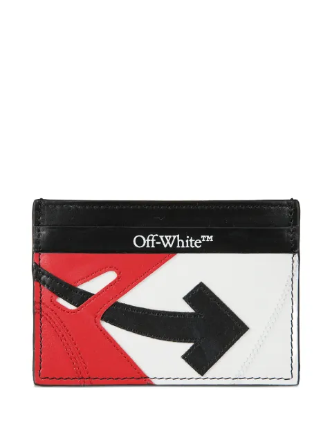 Off-White arrow-detail leather cardholder Black OMND099F25LEA001
