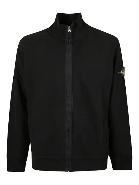 Stone Island 6100066 brushed organic-cotton fleece track jacket Black K2S156100066S0A20