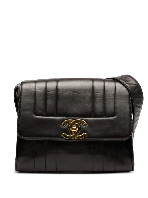 CHANEL Pre-Owned 1991-1994 Vertical Quilt Lambskin Flap crossbody bag Black R23QNKB0WB8HZ04M