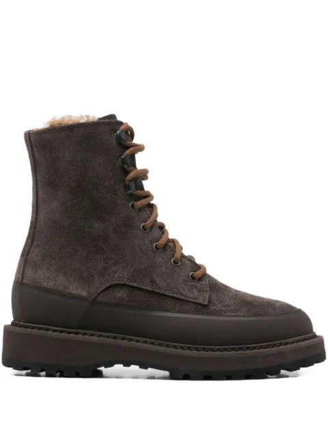 Le Monde Beryl 35mm Dolomite lace-up shearling boots Brown DOLSHEBRO