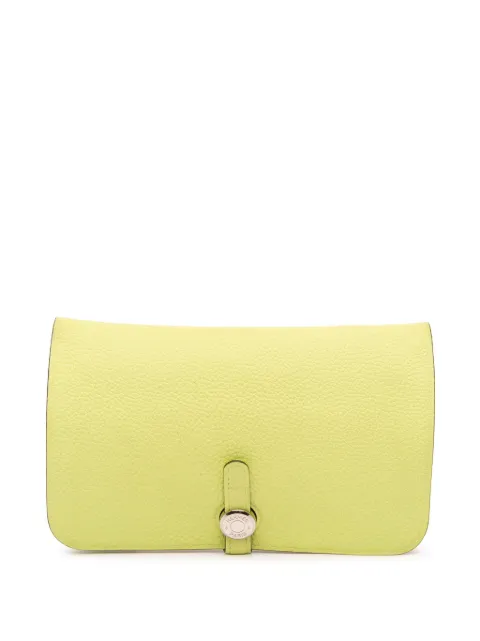 Hermès Pre-Owned 2022 Togo Dogon Duo Wallet GM long wallets Yellow E5MXFY3IPT63RYRS