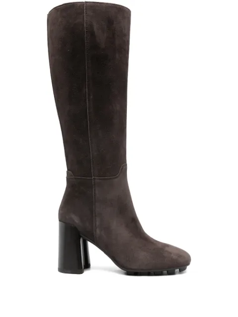 Hogan 90mm suede block-heel knee-high boots Brown HXW6950FW40BYE