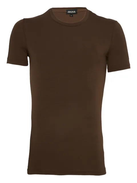 Zegna crew-neck T-shirt Brown N3M201850252