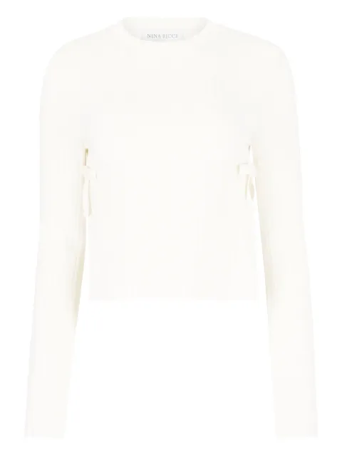 Nina Ricci ribbed bows-detail sweater Neutrals 26PMPU005ML0597