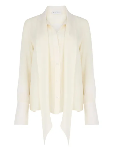 Nina Ricci Lavalliere satin shirt Neutrals 26PCTO001SE1417