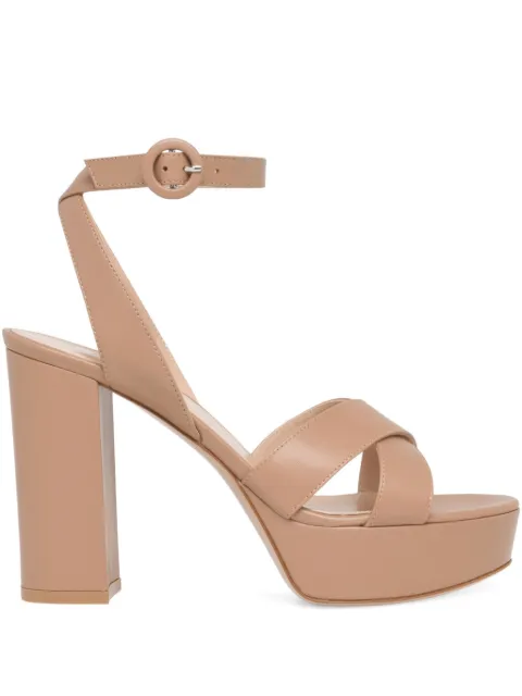 Gianvito Rossi 105mm SABRINA criss-cross platform heeled sandals Neutrals G3262170RICNAP