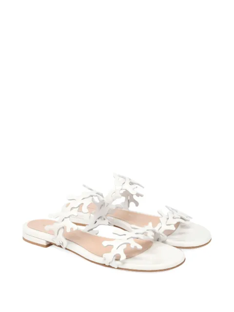 Gianvito Rossi 10mm Ocean coral-embellishments flat sandals White G1015705RICNUI