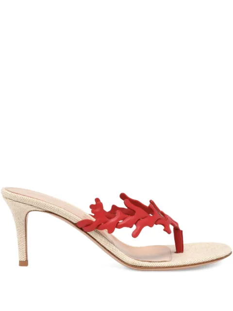 Gianvito Rossi 70mm Ocean Thong coral-appliqué heeled sandals Neutrals G1015670RICNP1