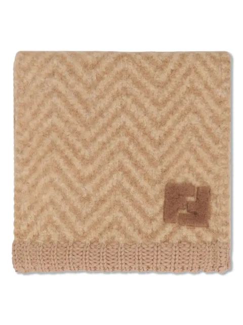 FENDI chevron logo scarf Brown FXT458AYKM