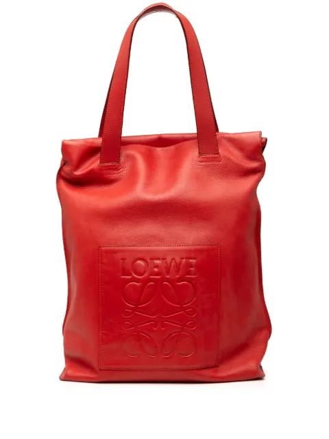 Loewe Pre-Owned 2010-2025 Leather Anagram Shopper tote bag Red Q143XJGGMFIYYTJ7
