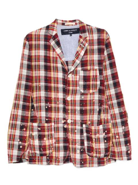 Comme des Garçons Homme 2012 bleached tartan jacket Red HOLACDG111