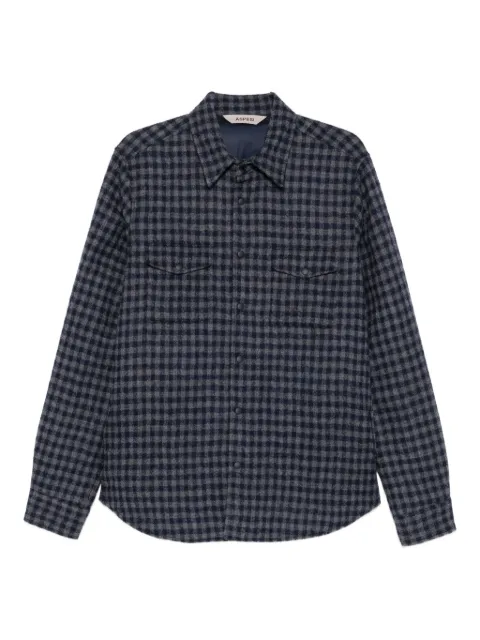 ASPESI Doppia check-pattern overshirt Blue CE27D561