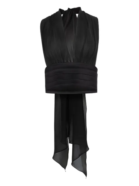 Nina Ricci v-neck bow-detail silk blouse Black 26PCTO012SE1417