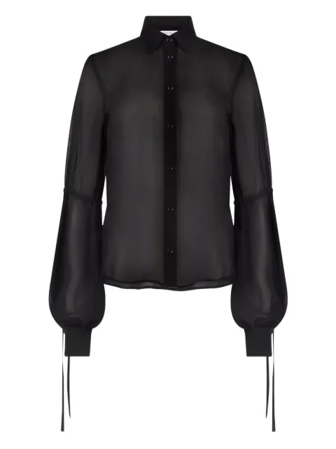 Nina Ricci see-through bow shirt Black 26PCTO005SE1417