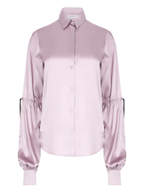 Nina Ricci bow-satin shirt Pink 26PCTO005SE1415