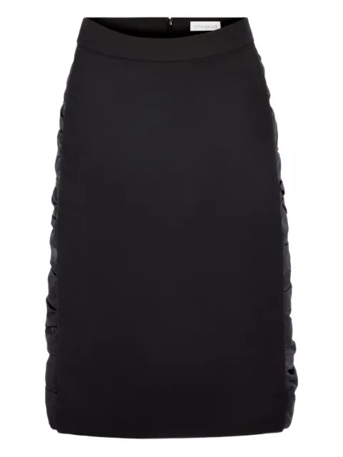 Nina Ricci ruched-effect wool midi skirt Black 26PCJU021WV0323