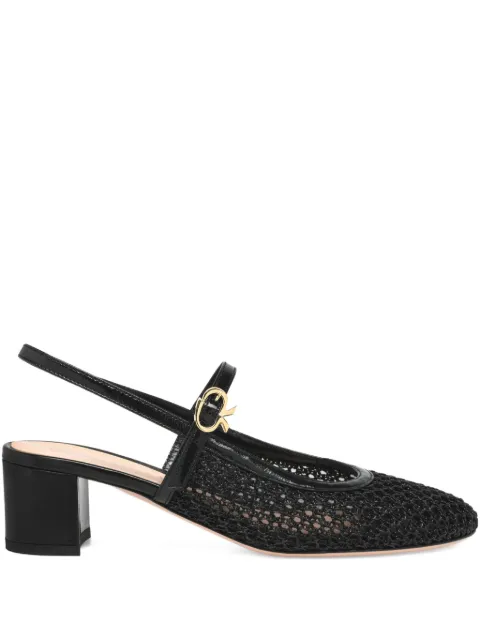 Gianvito Rossi Francoise buckle-strap heeled pumps Black G9557445RICINU