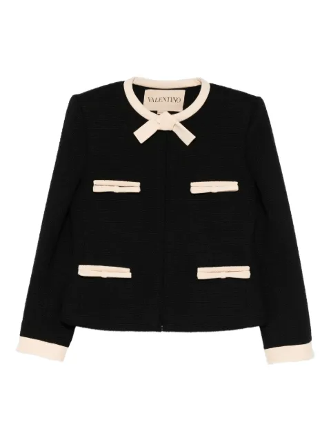 Valentino Garavani plain tweed jacket Black BCEJ9090Y