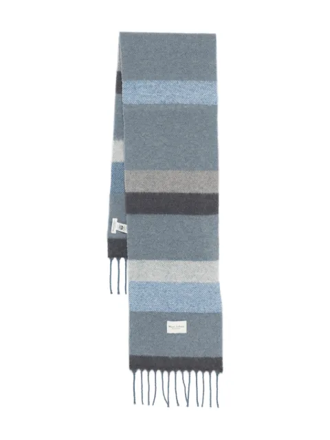 Marc O'Polo striped fringed scarf Grey 510810502113