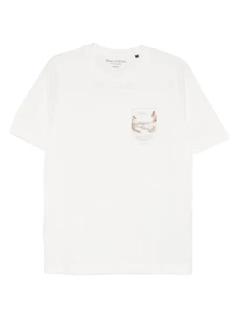 Marc O'Polo graphic pocket T-shirt White 528201251186