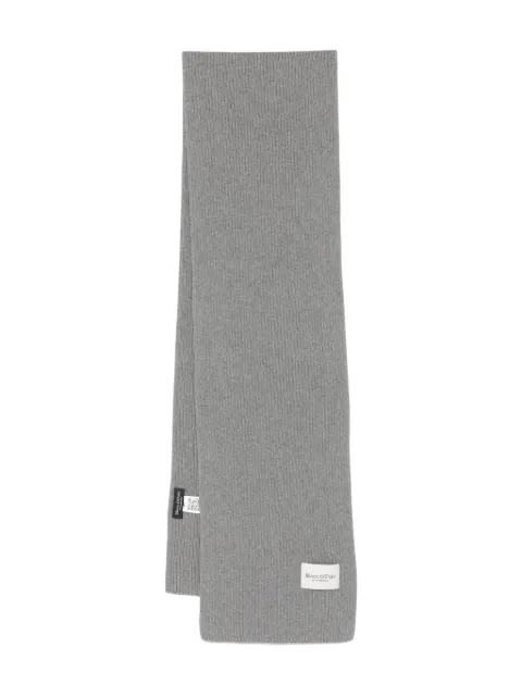 Marc O'Polo ribbed patch-logo scarf Grey 529502202066