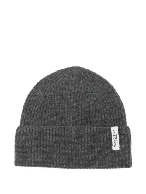 Marc O'Polo logo-patch beanie hat Grey 510609001105