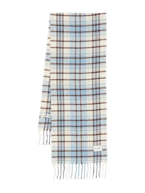 Marc O'Polo checked fringed scarf Blue 509808702093