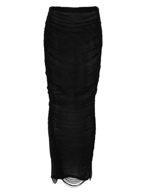 Mônot fringed maxi skirt Black MONOTP250033