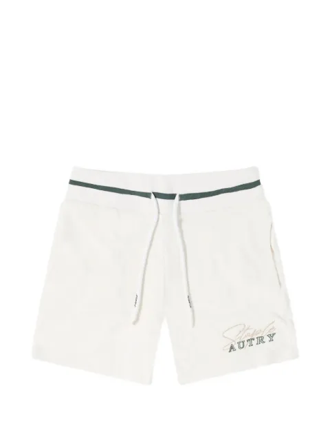 Autry logo-embroidered track shorts Neutrals SHJM2751