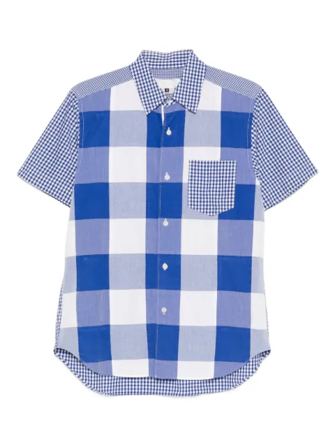 Ganryu Comme Des Garcons 2019 check-pattern short-sleeve shirt Blue JUN1003
