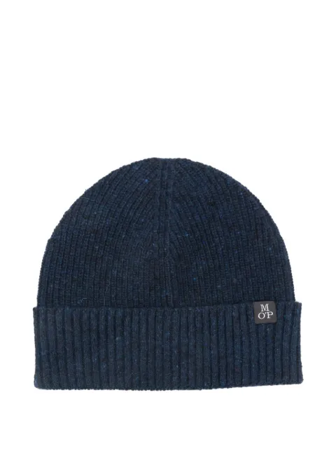 Marc O'Polo ribbed logo-patch hat Blue 530506601128