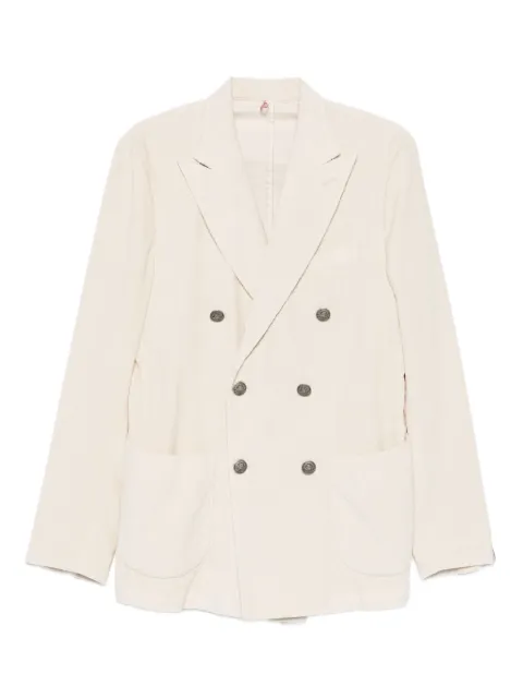 Santaniello double-breasted corduroy blazer Neutrals TL3878GL7251MF