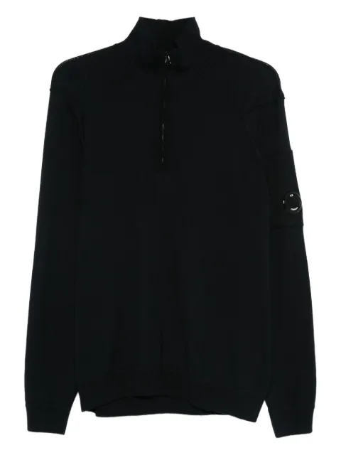 C.P. Company Lens-detail half-zip sweater Black 18CMKN083A004037A
