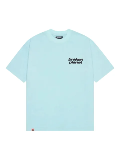 BROKEN PLANET Star logo T-shirt Blue BPBSTSICEBLUE1