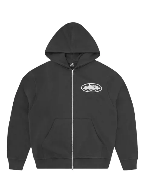 CORTEIZ Island puff-print zip-up hoodie Black CRTIPZHBLKFA24016