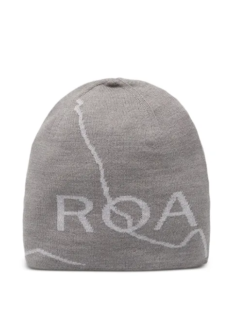 ROA logo-detail wool beanie hat Grey RBUW288YA12GRY0001