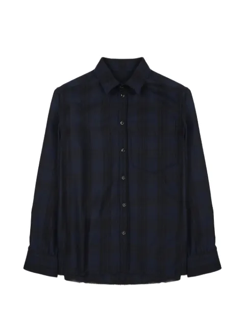 Nine In The Morning check-pattern chest-pocket shirt Blue GSE06V09BLUNA