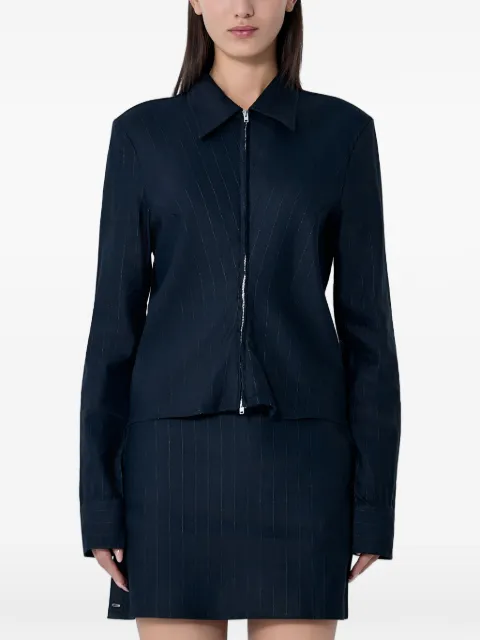 OUR LEGACY zip pinstripe classic shirt Blue W4252SN