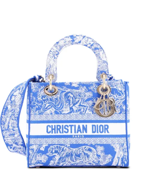Christian Dior Pre-Owned Toile de Jouy Lady D-Lite Bag Embroidered Canvas tote bag Blue J1IN9Q0UFXS9QN2N
