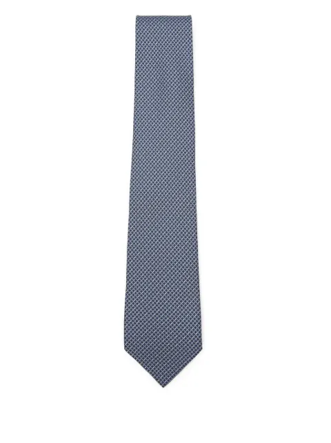 Ferragamo Gancini regimental print silk tie Blue 788891