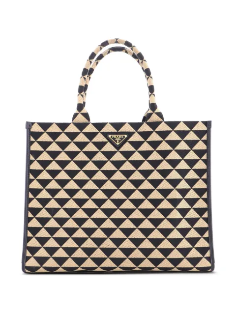 Prada Pre-Owned Symbole Shopper Jacquard Large tote bag Neutrals JUKC1AC8RPS15DBI