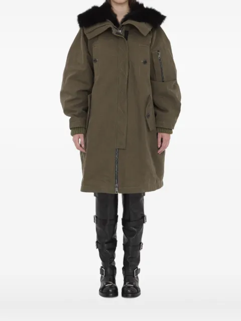 Dolce & Gabbana fur-trim padded coat Green F9U05ZFU6YD