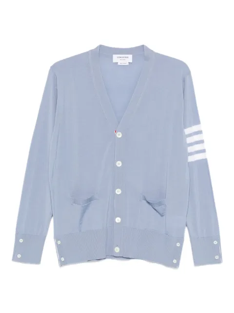 Thom Browne V-neck fine-knit cardigan Blue MKC002AY1014