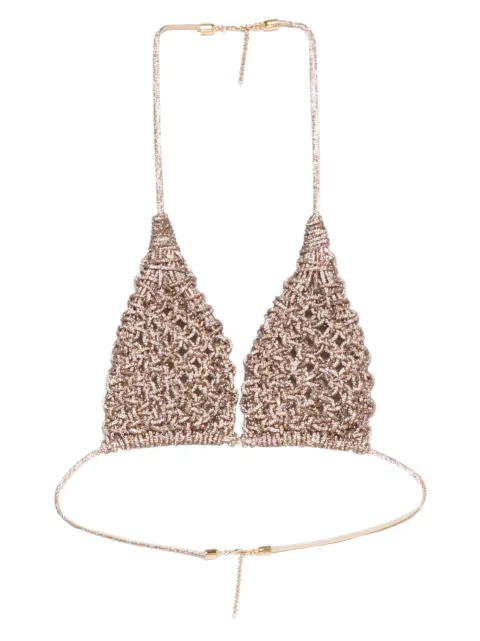Hibourama x MVP Wardrobe Diamond woven-design top Gold AI25HIBDIAMOND